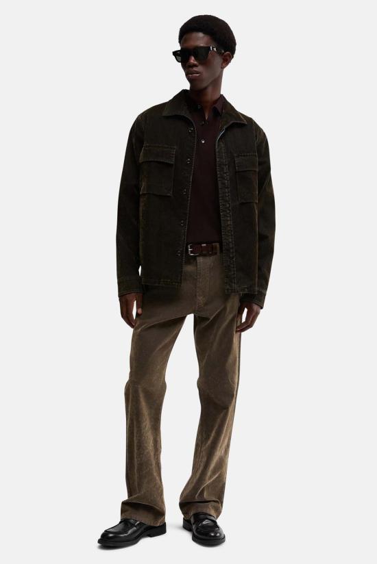  아스페시 긴팔 셔츠 소프트 벨벳 오버 밀리터리 - ASPESI