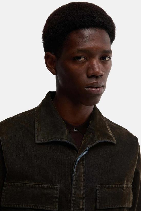  아스페시 긴팔 셔츠 소프트 벨벳 오버 밀리터리 - ASPESI