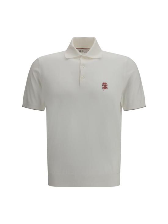 26SS 브루넬로 쿠치넬리 라이트웨이트 니트 폴로 셔츠 M29800195 CON63 WHITE