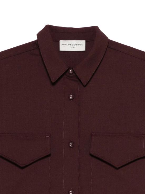 25FW 오피신 제네랄 셔츠 W25WOVS070 64070 DARK BURGUNDY - OFFICINE GENERALE