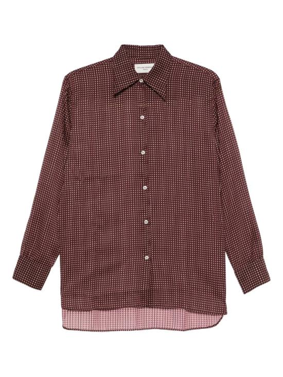 25FW 오피신 제네랄 셔츠 W25WSHI009 64071 RED WINE BRGDY ECRU