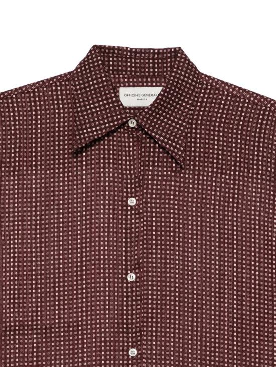 25FW 오피신 제네랄 셔츠 W25WSHI009 64071 RED WINE BRGDY ECRU - OFFICINE GENERALE