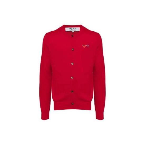 26SS 꼼데가르송 플레이 더블 하트 가디건 AX N057 051 5 RED DOM