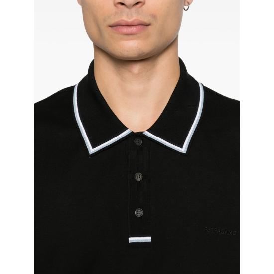 26SS 살바토레 페라가모 폴로 티셔츠 145341 0790958 NEBIA BLACK - SALVATORE FERRAGAMO
