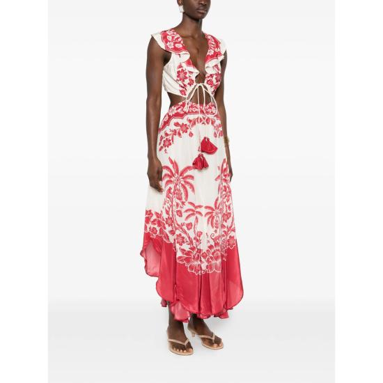 26SS 팜 리오 미디 원피스 344105 26057 NEUTRALS RED - FARM RIO