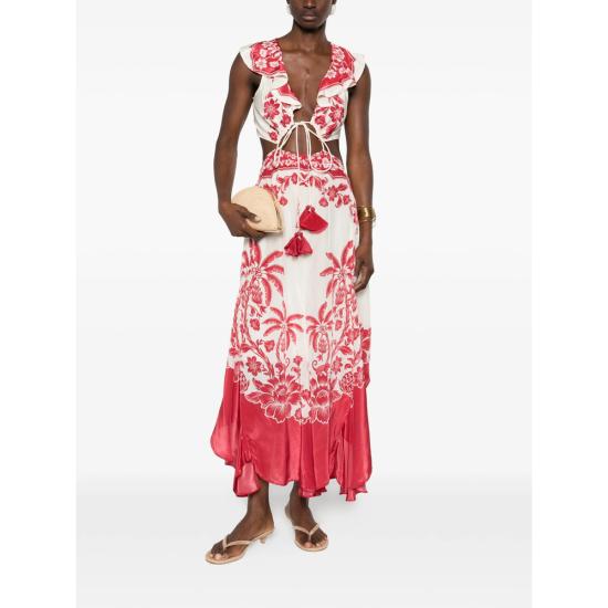 26SS 팜 리오 미디 원피스 344105 26057 NEUTRALS RED - FARM RIO