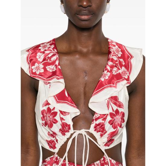 26SS 팜 리오 미디 원피스 344105 26057 NEUTRALS RED - FARM RIO