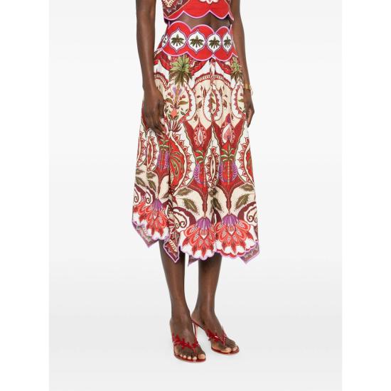 26SS 팜 리오 미디 스커트 344016 26078 RED NEUTRALS - FARM RIO