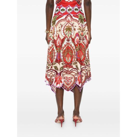 26SS 팜 리오 미디 스커트 344016 26078 RED NEUTRALS - FARM RIO