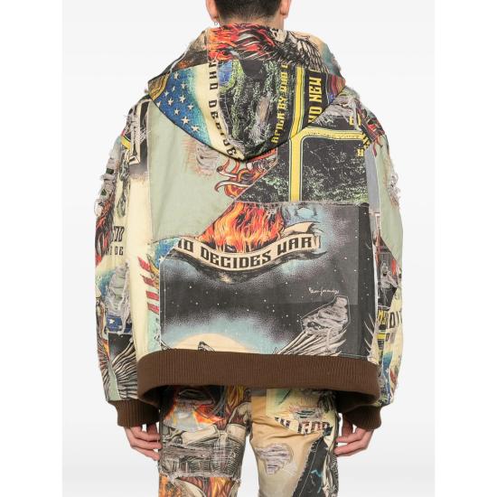 25FW 후 디싸이즈 워 자켓 VINTAGE ZIP UP MULTI GREEN - WHO DECIDES WAR
