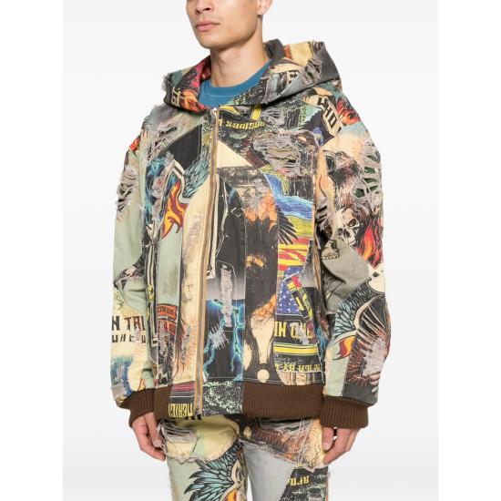 25FW 후 디싸이즈 워 자켓 VINTAGE ZIP UP MULTI GREEN - WHO DECIDES WAR