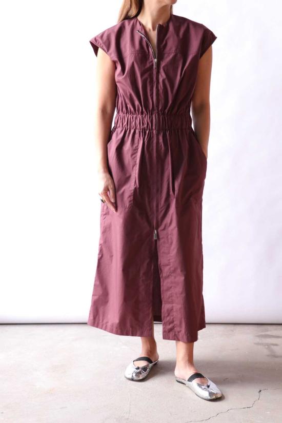  고셰르 롱 원피스 민소매 코튼 드레스 체리 레드 - GAUCHERE