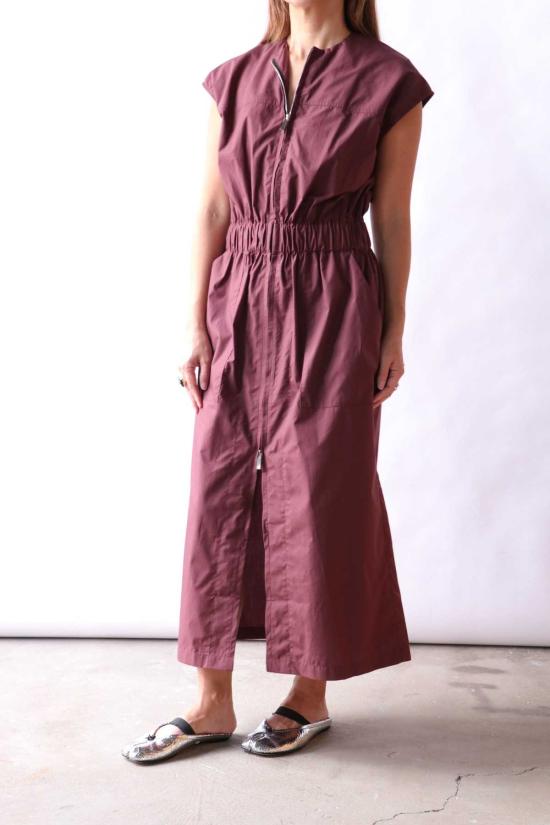  고셰르 롱 원피스 민소매 코튼 드레스 체리 레드 - GAUCHERE