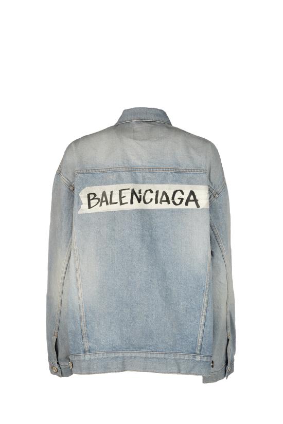 26SS 발렌시아가 레귤러 핏 데님 재킷 861410TTWB1 4009 DIRTY LIGHT BLUE - BALENCIAGA