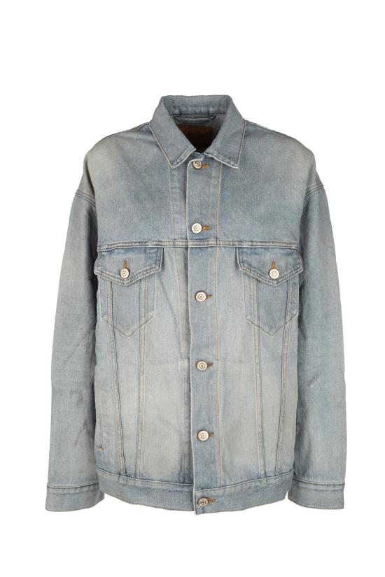 26SS 발렌시아가 레귤러 핏 데님 재킷 861410TTWB1 4009 DIRTY LIGHT BLUE