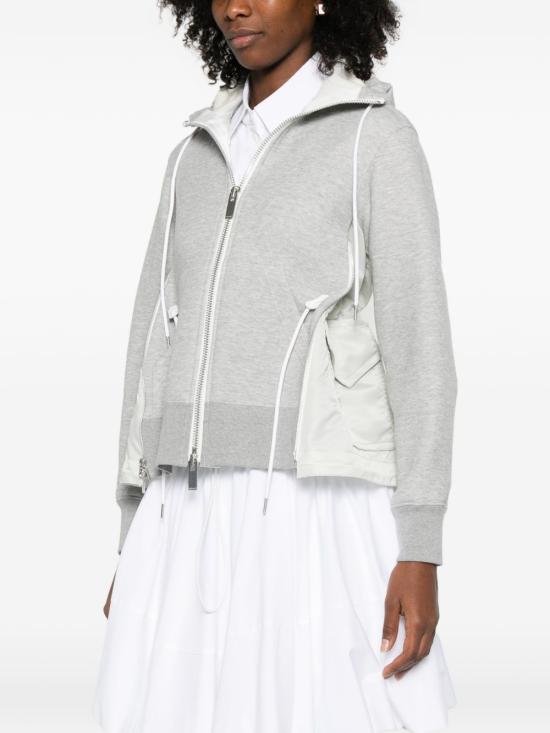26SS 사카이 후드 티셔츠 SCW 343 381 Grey - SACAI