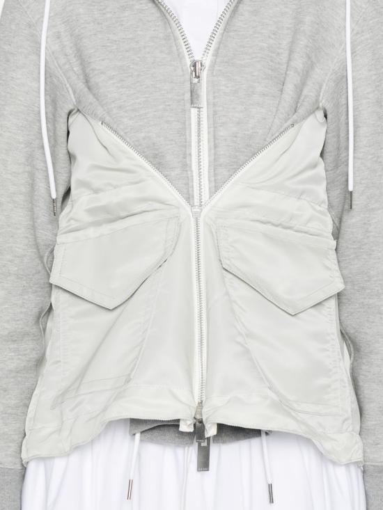 26SS 사카이 후드 티셔츠 SCW 343 381 Grey - SACAI