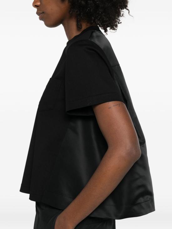 26SS 사카이 반팔 티셔츠 SCW 354 002 Black - SACAI