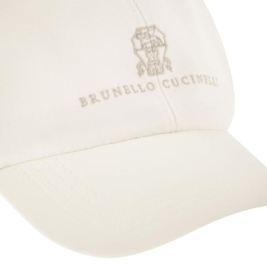 26SS 브루넬로 쿠치넬리 로고 자수 베이스볼 캡 M252D9850 WHITE - BRUNELLO CUCINELLI