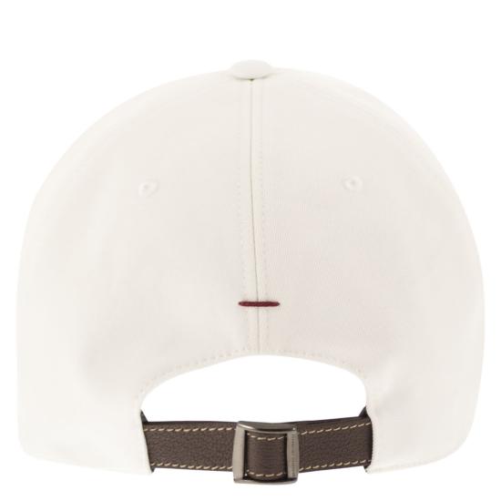 26SS 브루넬로 쿠치넬리 로고 자수 베이스볼 캡 M252D9850 WHITE - BRUNELLO CUCINELLI