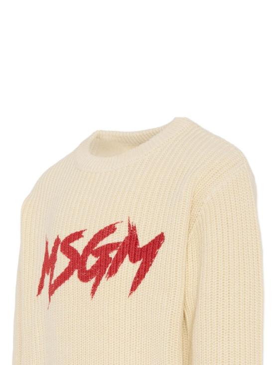 25FW [키즈] 엠에스지엠 캐시미어 니트 F5MSJUJP090 013 White - MSGM