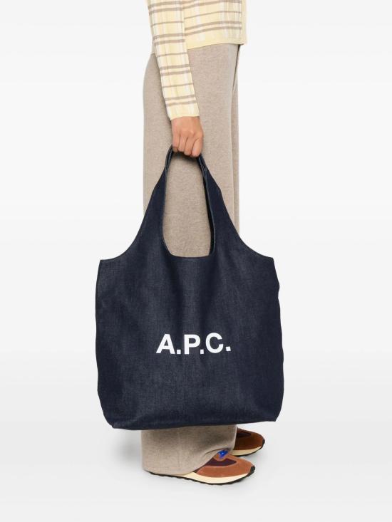 26SS 아페쎄 나논 로고 토트백 COHIZM61565 IAI Blue - A.P.C.