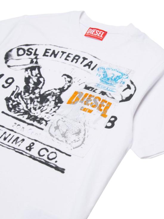 26SS [키즈] 디젤 티셔츠 J02583 KYAYSK100 White - DIESEL