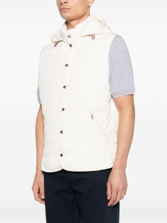 26SS 브루넬로 쿠치넬리 베스트 MM4791696 CMM66 White - BRUNELLO CUCINELLI