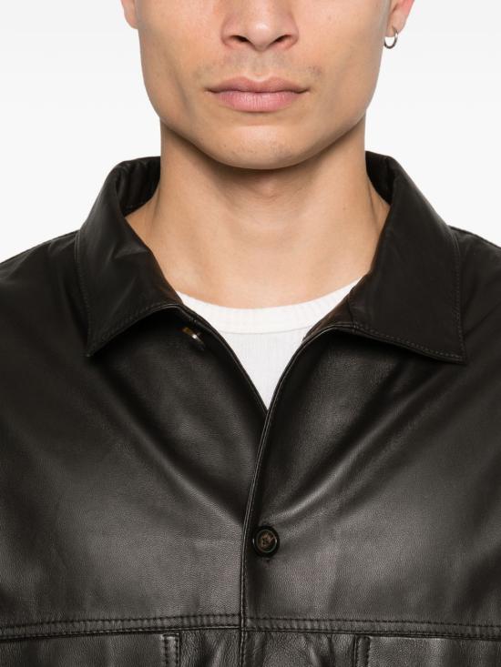 26SS 엠포리오 아르마니 가죽 자켓 EM004729 AF22948U8168 Brown - EMPORIO ARMANI