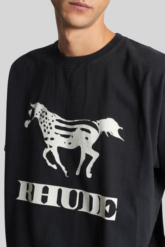 25FW 루드 반팔 티셔츠 428975 RHFW25TT01012 Black - RHUDE