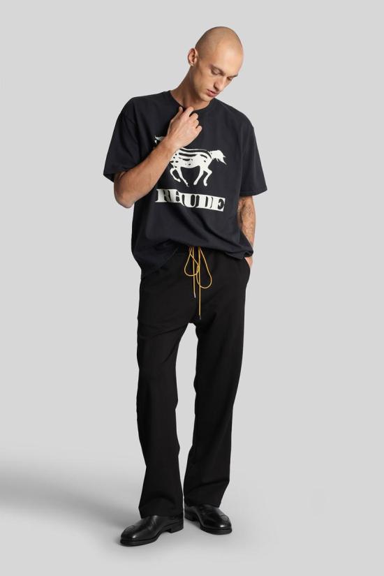 25FW 루드 반팔 티셔츠 428975 RHFW25TT01012 Black - RHUDE