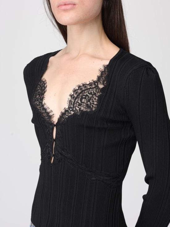 26SS 셀프 포트레이트 긴팔 티셔츠 RS26176TBB Black - SELF PORTRAIT