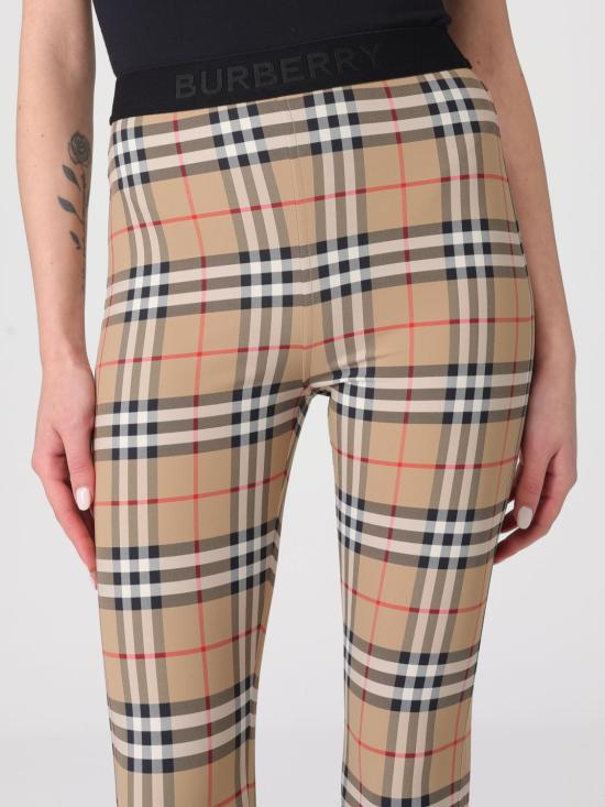 26SS 버버리 체크 스트레치 저지 레깅스 8049478 Beige - BURBERRY