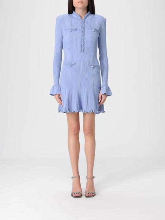 26SS 셀프 포트레이트 롱 원피스 RS26555SBL BLUE Gnawed Blue