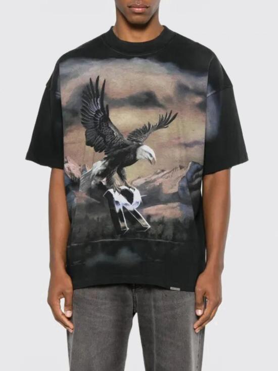 26SS 리프레젠트 반팔 티셔츠 MLM100761 STAINED Black