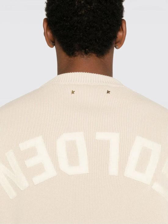 26SS 골든구스 Golden 레터링 밀리터리 크루넥 스웨터 GMP00841P001972 55550 Beige - GOLDEN GOOSE