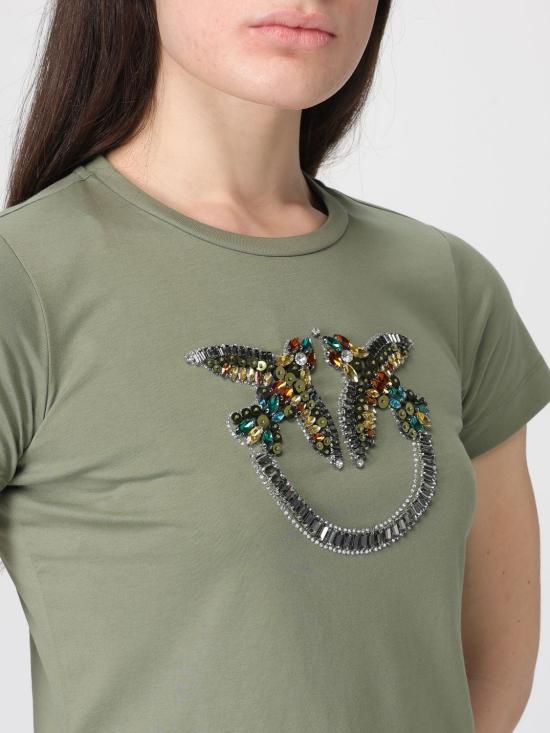 26SS 핑코 반팔 티셔츠 100535A33F U84 Green - PINKO