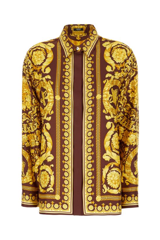 26SS 베르사체 셔츠 10013601A04236 5R770 BURGUNDY GOLD