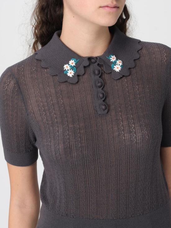 26SS 셀프 포트레이트 폴로 티셔츠 RS26194TGR Grey - SELF PORTRAIT