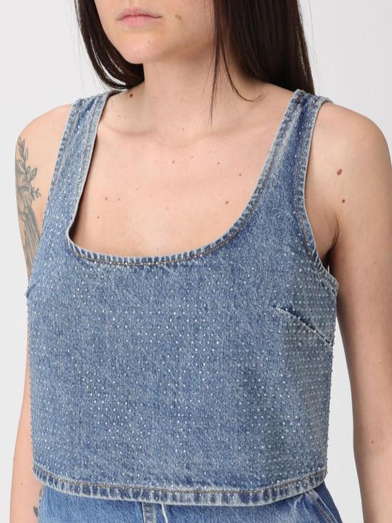 26SS 셀프 포트레이트 민소매 티셔츠 RS26826TBL Blue - SELF PORTRAIT