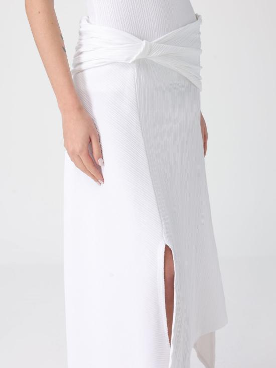 26SS 빅토리아 베컴 미디 스커트 1126JSK007082A 6 White - VICTORIA BECKHAM