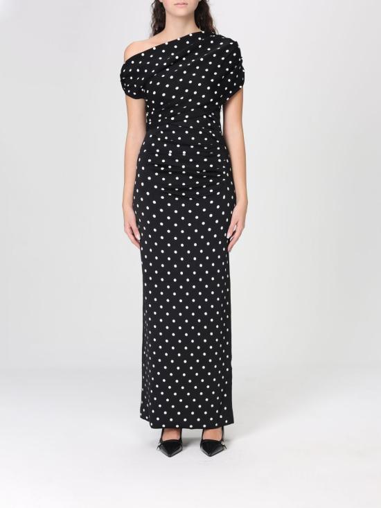 26SS 셀프 포트레이트 롱 원피스 RS26108MAB BLACK WHITE Black