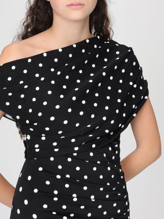 26SS 셀프 포트레이트 롱 원피스 RS26108MAB BLACK WHITE Black - SELF PORTRAIT