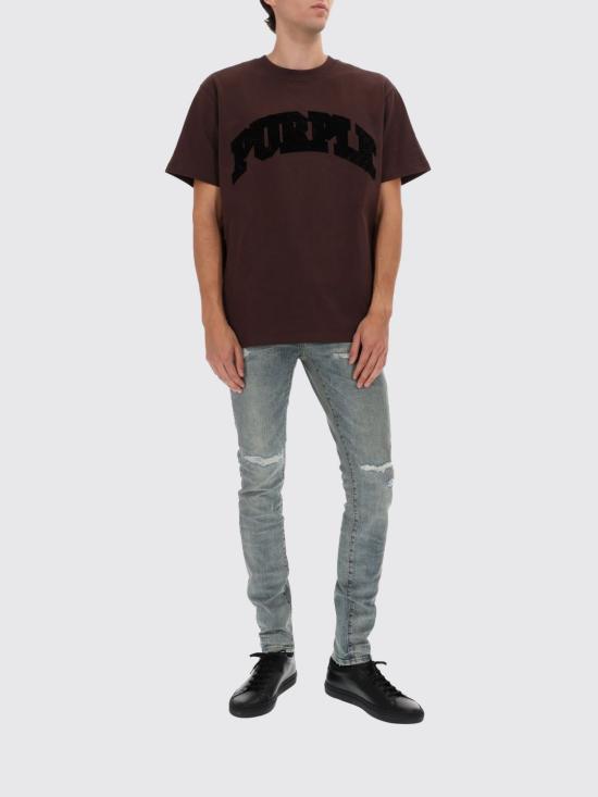 26SS 퍼플 브랜드 반팔 티셔츠 P117HBFP126 BLACK Brown - PURPLE BRAND