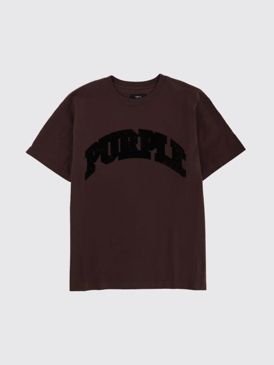 26SS 퍼플 브랜드 반팔 티셔츠 P117HBFP126 BLACK Brown - PURPLE BRAND