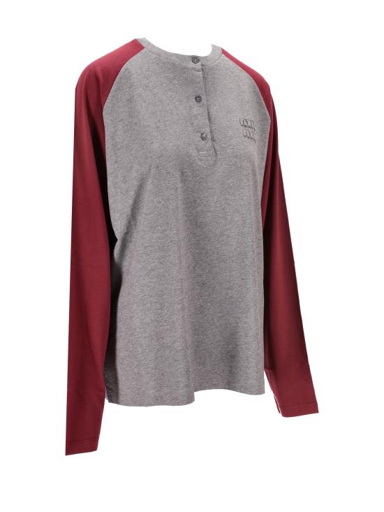 26SS 미우미우 반팔 티셔츠 MJLA34SOOO1842 F0ETA GRIGIO AMARANTO - MIU MIU