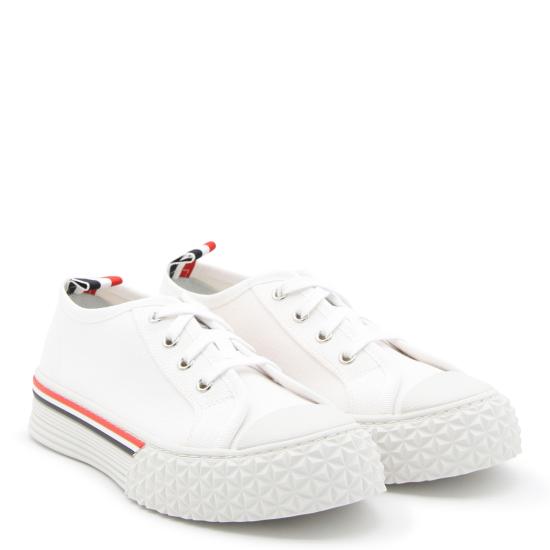 26FW 톰브라운 타탄 트레드 컬리지에이트 로우 스니커즈 MFD253AF0102 100 WHITE - THOM BROWNE