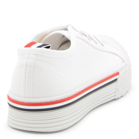 26FW 톰브라운 타탄 트레드 컬리지에이트 로우 스니커즈 MFD253AF0102 100 WHITE - THOM BROWNE