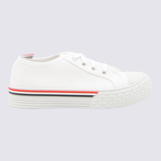 26FW 톰브라운 타탄 트레드 컬리지에이트 로우 스니커즈 MFD253AF0102 100 WHITE - THOM BROWNE