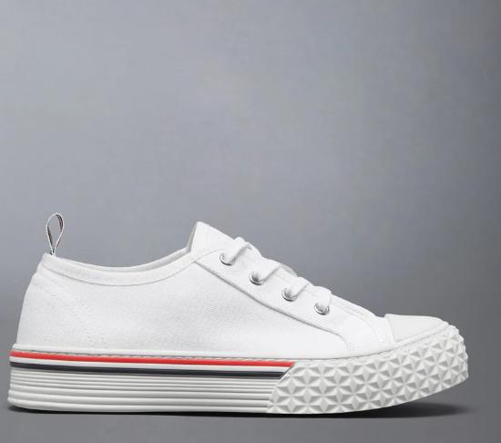 26SS 톰브라운 캔버스 컬리지에이트 로우탑 트레이너 FFD125AF0102 100 WHITE